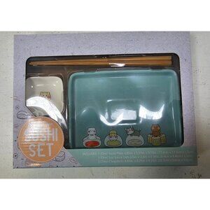 Kawaii Cat Sushi Serving Set (Includes Plate, Sauce Dish & Chopsticks) - 2pc